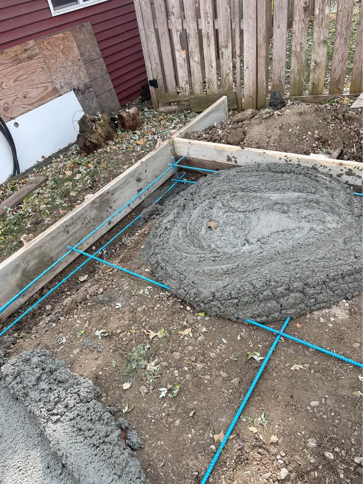 Concrete slab pouring process for a shed or shop in Casper Wyoming